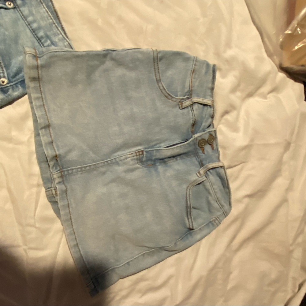 Light Blue Denim Mini Skirt